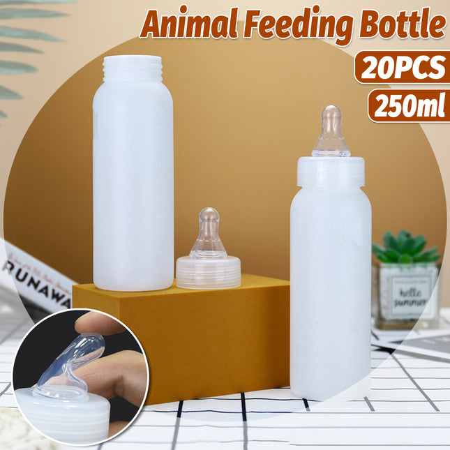 Animal Feeding Bottle Set 20PCS 250ML Plastic Lamb Milk Feeder Nursing Supplies