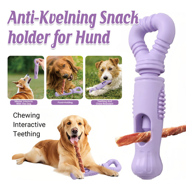 Dog Snack Stick Chew Toy Holder Slow Feeder Teething Interactive Pet Dental Play