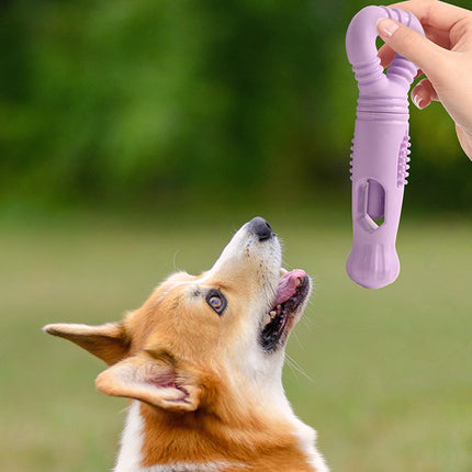 Dog Snack Stick Chew Toy Holder Slow Feeder Teething Interactive Pet Dental Play