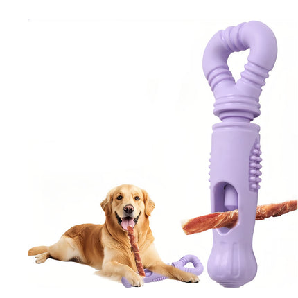 Dog Snack Stick Chew Toy Holder Slow Feeder Teething Interactive Pet Dental Play