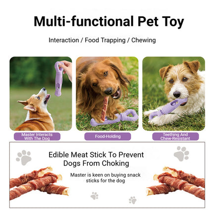 Dog Snack Stick Chew Toy Holder Slow Feeder Teething Interactive Pet Dental Play