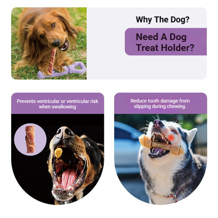 Dog Snack Stick Chew Toy Holder Slow Feeder Teething Interactive Pet Dental Play