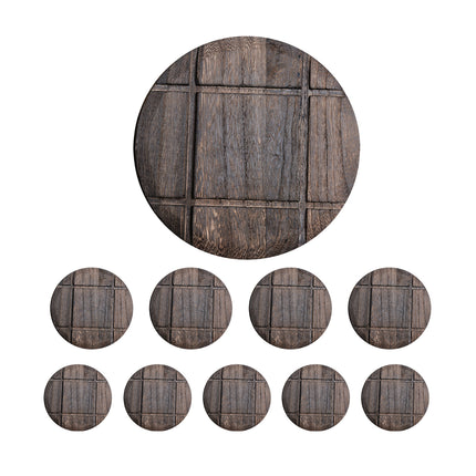 8PCS Rounded Solid Wood Tea Pot Mat Anti-Scalding Heat-Resistant Home Office Use