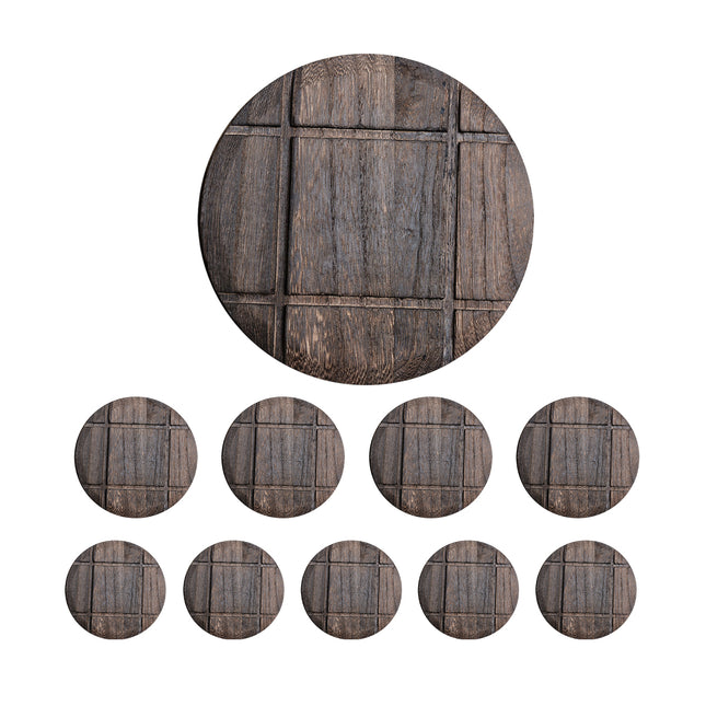 8PCS Rounded Solid Wood Tea Pot Mat Anti-Scalding Heat-Resistant Home Office Use