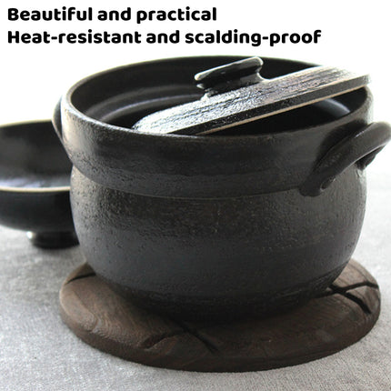 8PCS Rounded Solid Wood Tea Pot Mat Anti-Scalding Heat-Resistant Home Office Use