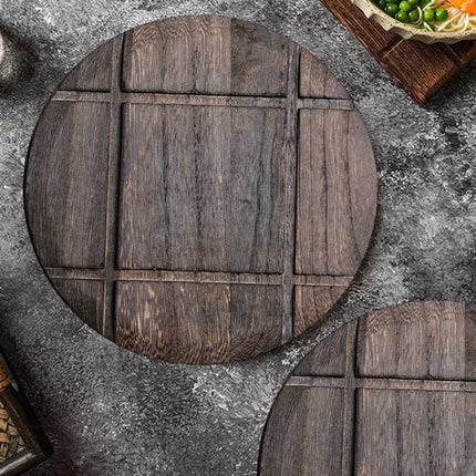 8PCS Rounded Solid Wood Tea Pot Mat Anti-Scalding Heat-Resistant Home Office Use