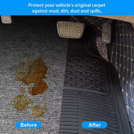 PVC Waterproof Non-Slip Universal Mat Set 3 Pieces Durable Easy Clean for Car
