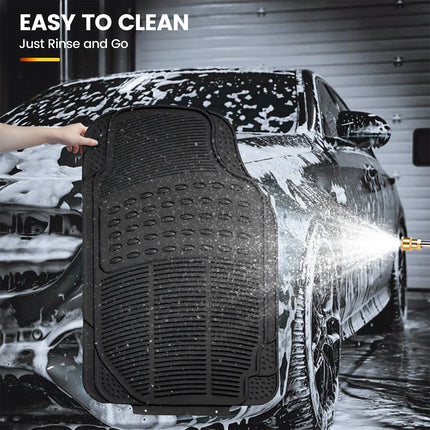 PVC Waterproof Non-Slip Universal Mat Set 3 Pieces Durable Easy Clean for Car