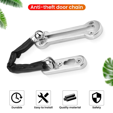 Home Security Door Chain Stainless Steel Guard Slide Screws Front Secure Catch