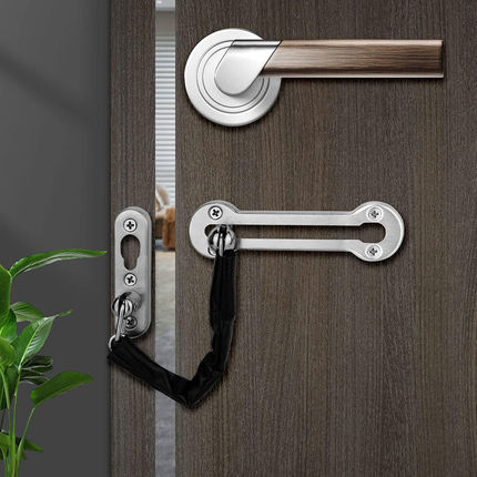 Home Security Door Chain Stainless Steel Guard Slide Screws Front Secure Catch