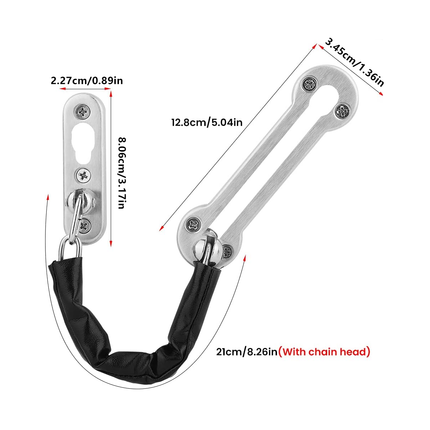 Home Security Door Chain Stainless Steel Guard Slide Screws Front Secure Catch