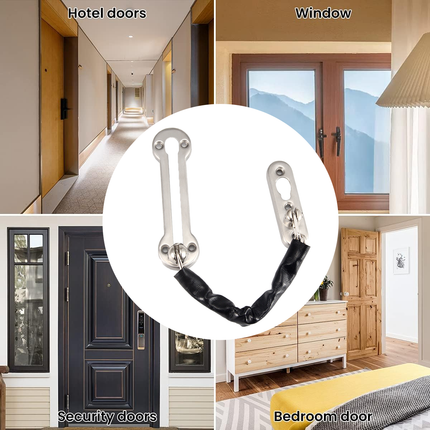 Home Security Door Chain Stainless Steel Guard Slide Screws Front Secure Catch