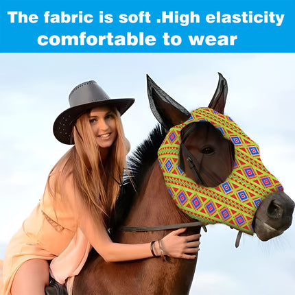 Mosquito Proof Horse Mask Printed Head Cover Large Size Protective for Outdoor
