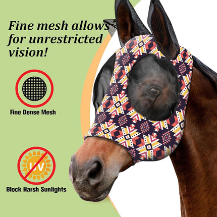 Mosquito Proof Horse Mask Printed Head Cover Large Size Protective for Outdoor
