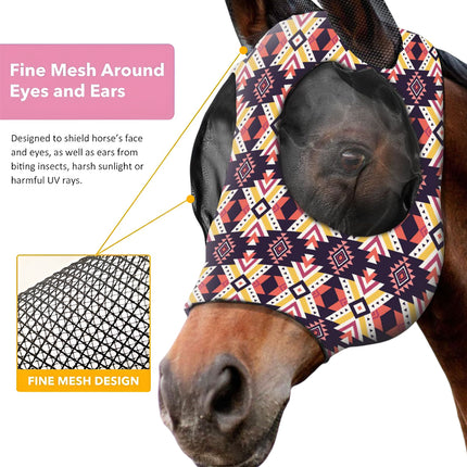 Mosquito Proof Horse Mask Printed Head Cover Large Size Protective for Outdoor