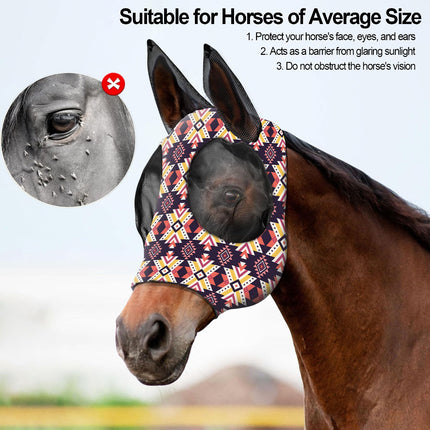 Mosquito Proof Horse Mask Printed Head Cover Large Size Protective for Outdoor