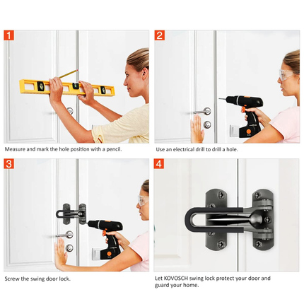 Anti Theft Lock Latch Door Bolt Security Lock For Home Bedroom Bathroom