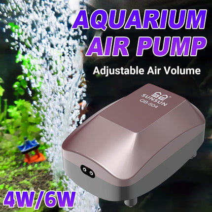 Aquarium Air Pump 4W/6W Oxygen Pump Silence Adjustable for Fish Tank Use