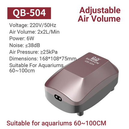 Aquarium Air Pump 4W/6W Oxygen Pump Silence Adjustable for Fish Tank Use