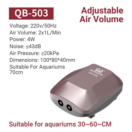 Aquarium Air Pump 4W/6W Oxygen Pump Silence Adjustable for Fish Tank Use