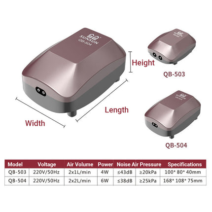 Aquarium Air Pump 4W/6W Oxygen Pump Silence Adjustable for Fish Tank Use