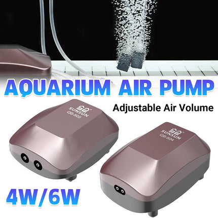 Aquarium Air Pump 4W/6W Oxygen Pump Silence Adjustable for Fish Tank Use