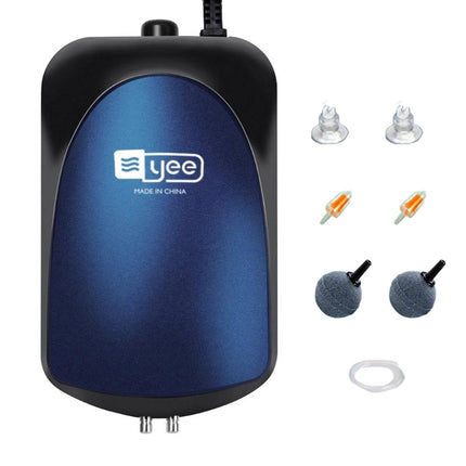 Aquarium Air Pump 6W Adjustable Single Outlet with Hose and Air Stones