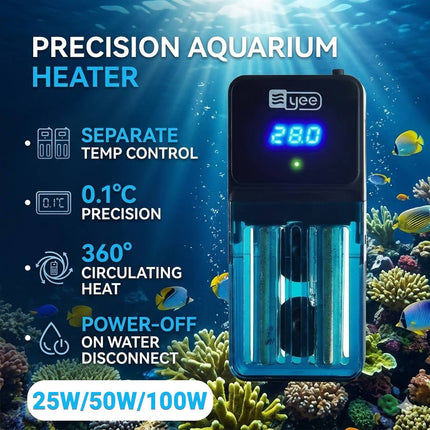 Submersible Aquarium Heater Rod PTC Digital Thermostat 25W 50W 100W