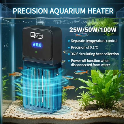 Submersible Aquarium Heater Rod PTC Digital Thermostat 25W 50W 100W