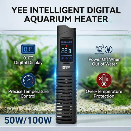 Explosion Proof Quartz Aquarium Heater Rod 50W 100W Digital Thermostat