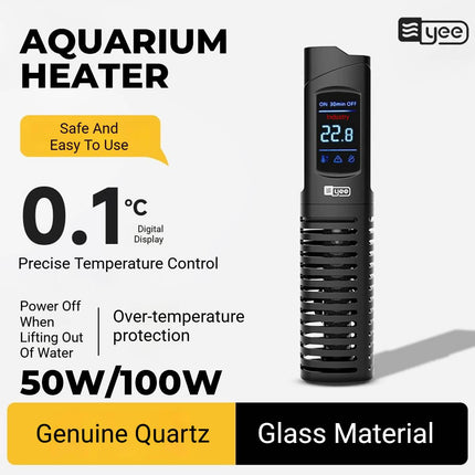 Explosion Proof Quartz Aquarium Heater Rod 50W 100W Digital Thermostat