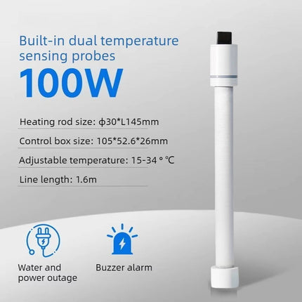 Aquarium Quartz Heater Rod Explosion Proof Constant Temperature 60W 100W