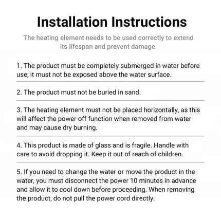 Explosion Proof Quartz Aquarium Heater Rod 50W 100W Digital Thermostat