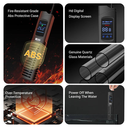 Explosion Proof Quartz Aquarium Heater Rod 50W 100W Digital Thermostat