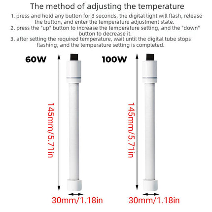 Aquarium Quartz Heater Rod Explosion Proof Constant Temperature 60W 100W