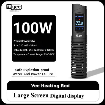 Explosion Proof Quartz Aquarium Heater Rod 50W 100W Digital Thermostat