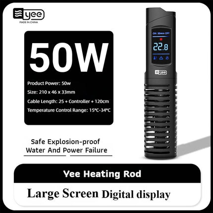 Explosion Proof Quartz Aquarium Heater Rod 50W 100W Digital Thermostat