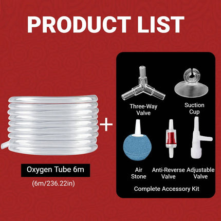 6 Meter Aquarium Air Pump Tubing 6mm Flexible Hose with Accessory Kit