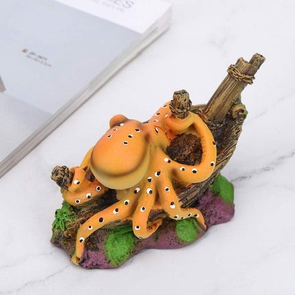 Aquarium Decoration Realistic Octopus Ornament Fish Tank Resin Decor Underwater