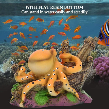 Aquarium Decoration Realistic Octopus Ornament Fish Tank Resin Decor Underwater