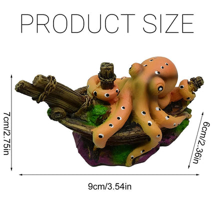 Aquarium Decoration Realistic Octopus Ornament Fish Tank Resin Decor Underwater
