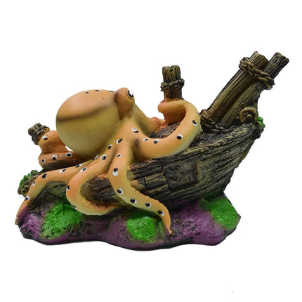 Aquarium Decoration Realistic Octopus Ornament Fish Tank Resin Decor Underwater