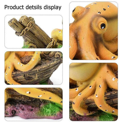 Aquarium Decoration Realistic Octopus Ornament Fish Tank Resin Decor Underwater
