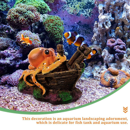 Aquarium Decoration Realistic Octopus Ornament Fish Tank Resin Decor Underwater