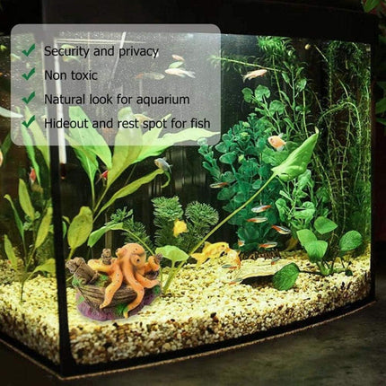 Aquarium Decoration Realistic Octopus Ornament Fish Tank Resin Decor Underwater