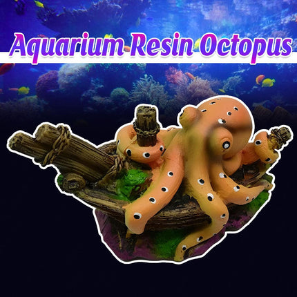Aquarium Decoration Realistic Octopus Ornament Fish Tank Resin Decor Underwater