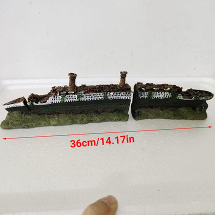 Titanic Shipwreck Aquarium Decoration for Fish Tank Aquascape Underwater Decor