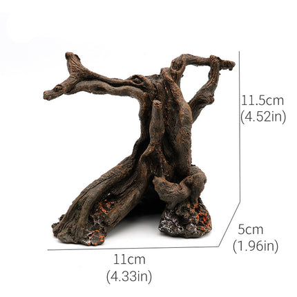 Aquarium Decor Artificial Resin Driftwood Craft Realistic Fish Tank Ornament