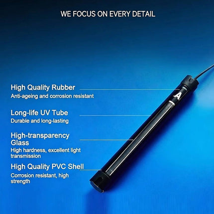 Submersible UV Sterilizer Lamp with Shade Cover for Aquarium Fish Tank Algae
