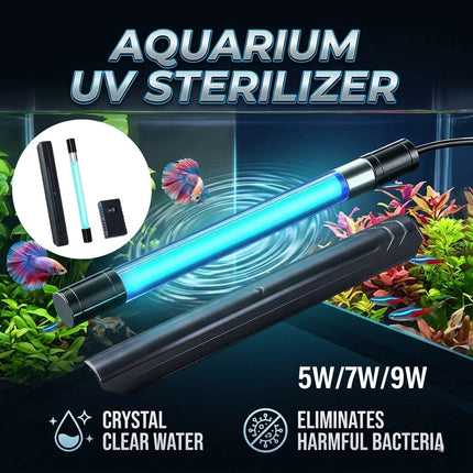 Submersible Aquarium UV Sterilizer Lamp Waterproof Fish Tank Algae Removal Light